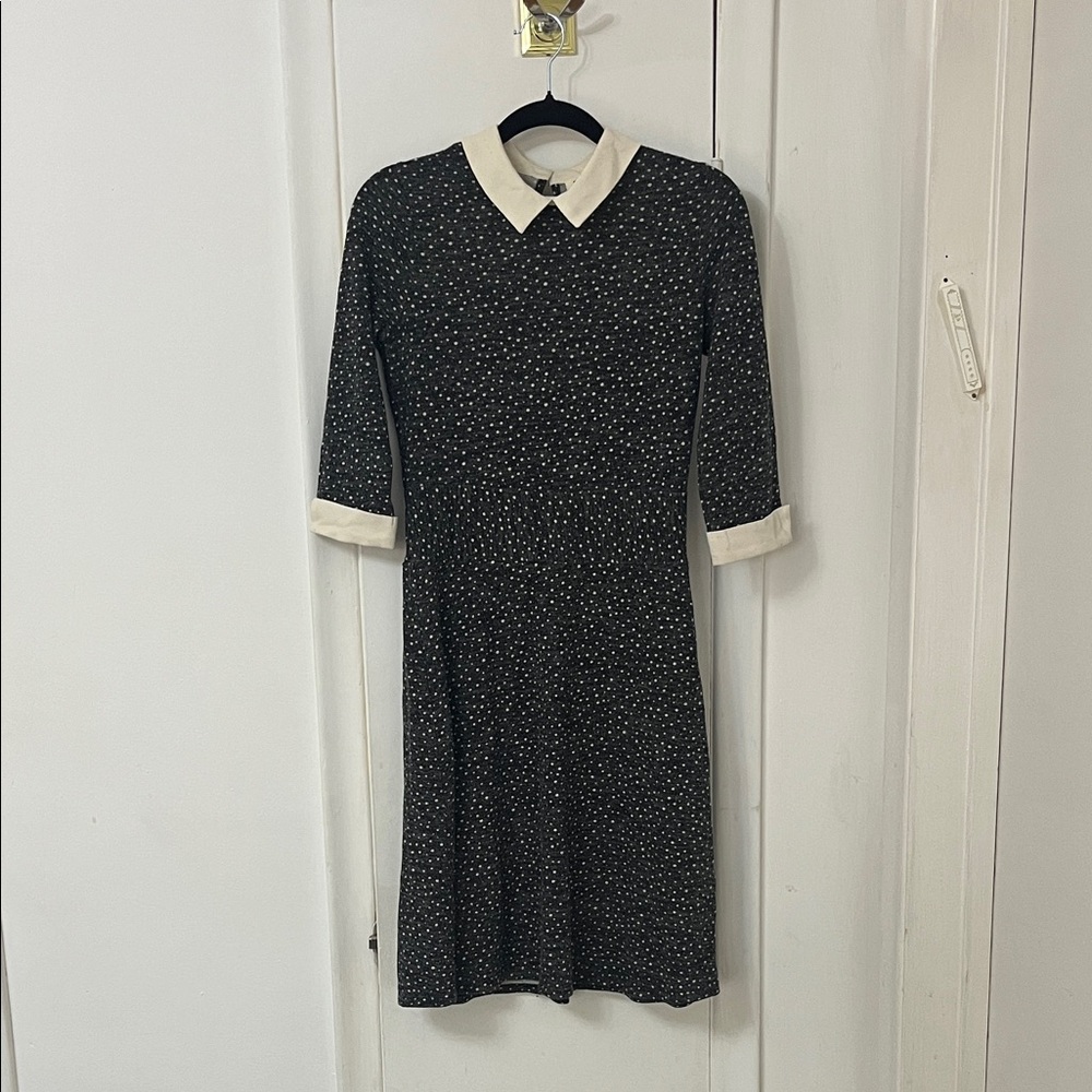 Monteau Black and White Long Sleeve Dress